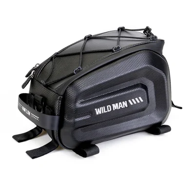 WILD MAN GD5 4L Bolsa para Portaequipajes Trasero de Bicicleta Carcasa Rígida EVA Impermeable Portabultos para Bicicleta Eléctrica para Ciclismo - Negro