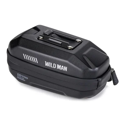 WILD MAN GD700 Bolsa de Sillín Impermeable para Bicicleta 0.8L Carcasa Rígida EVA Bolsa Trasera para Ciclismo de Montaña y Carretera - Negro