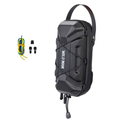 WILD MAN GD6X Bolsa de Manillar EVA Dura de 2L Impermeable con Sistema de Liberación Rápida para Scooter Eléctrico y Bicicleta - Negro|2L