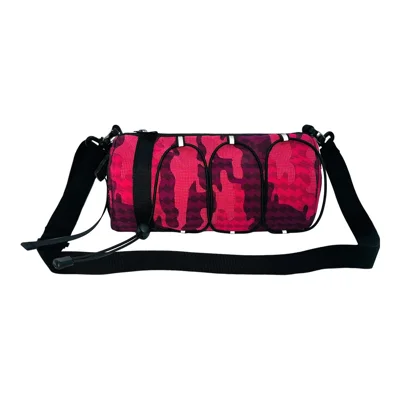 2.4L Capacity Waterproof Bike Handlebar Bag Multifunctional Cycling Storage Pouch - Crimson Camouflage