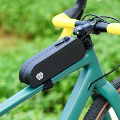RZAHUAHU 1647 0.8L Bicycle Top Tube Bag Waterproof TPU Cycling Frame Pouch - Black