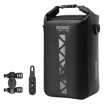 ROCKBROS 30140125001 Waterproof Bike Fork Bag Magnetic 4L Cycling Storage Pack for Road Mountain Bikes - Black