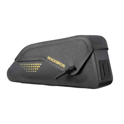 ROCKBROS AS-175 Fahrrad-Oberrohrtasche Wasserdichter Magnetverschluss 0,8 L Rahmentasche für Renn- und Mountainbike – Schwarz