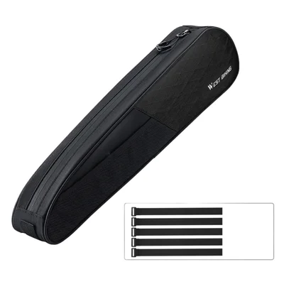 WEST BIKING YP0707450 2.7L Bicycle Top Tube Bag Water Resistant Reflective Storage Bag for Cycling - Black