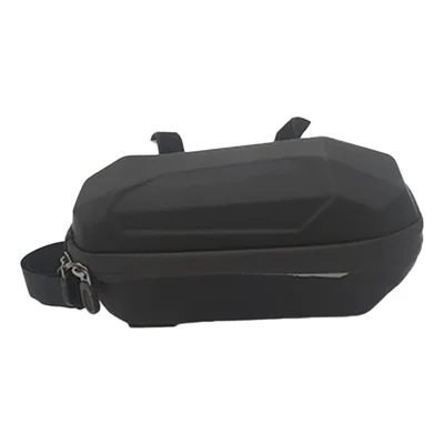 10L EVA + Synthetic Leather Hard Shell Top Tube Bag Strap Mount Water-Resistant for Cycling, Commuting, Outdoor - Black