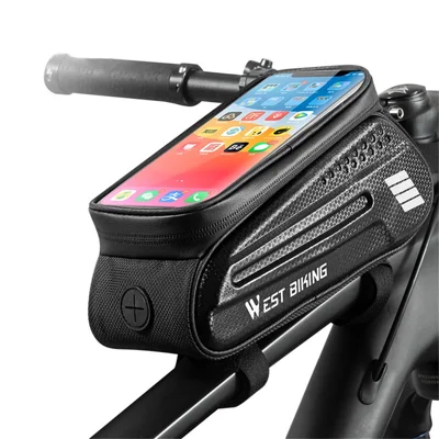 WEST BIKING YP0707283 Sac de vélo en carbone de 1,5 L avec coque dure et écran tactile sensible