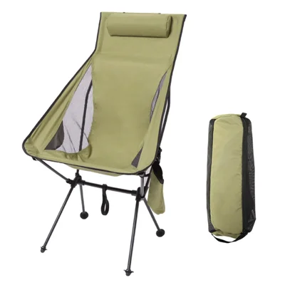 HALIN Silla Plegable Portátil de Aleación de Aluminio Tela Oxford 600D Silla de Camping Pesca - Verde Ejército