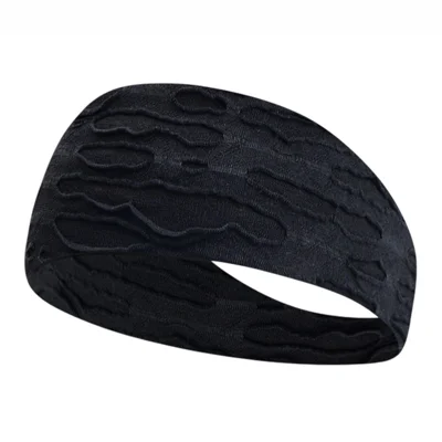 KKXCRFD Sports Headband Sweat Absorbing Breathable Elastic Hair Bands for Running / Fitness / Outdoor Activities - Adult / Black
