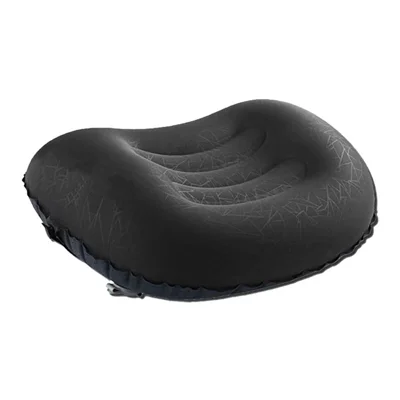 GM-SIP10 Inflatable Camping Pillows Fabric+TPU Blow Up Air Pillow with Strap for Camping Hiking - Black