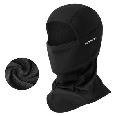 ROCKBROS Outdoor Cycling Windproof Face Mask Winter Thermal Balaclava Helmet Liner Cap - Black