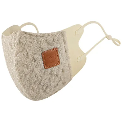 GOLOVEJOY Winter Warm Face Mask Windproof 3D Mask with Adjustable Ear Loops for Women - Beige