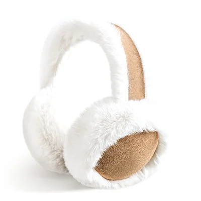 GOLOVEJOY DEZ47 Foldable Suede Fabric Ear Muffs Winter Fluffy Earmuffs Windproof Ear Warmers - Camel