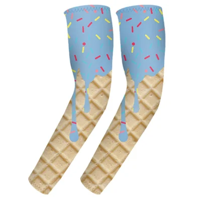 1 Pair Size L Ice Cream Compression Sun Protection Arm Sleeves Cooling Arm Guards for 11-14 Years Kids - HFBXT-001