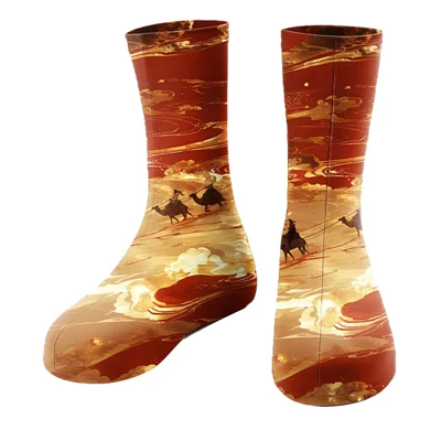 Children Desert Sandproof Shoe Covers Fashion Printed Milk Silk Protective Footwear for Outdoor Hiking Fishing - DHXT001