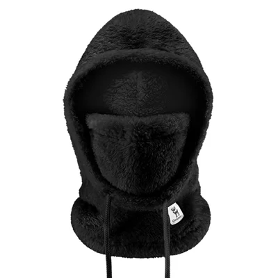 QUNATURE 13230021 014-YPP100 Thermal Ski Balaclava Skiing Cycling Fleece Full Face Mask Winter Headwear - Black / M