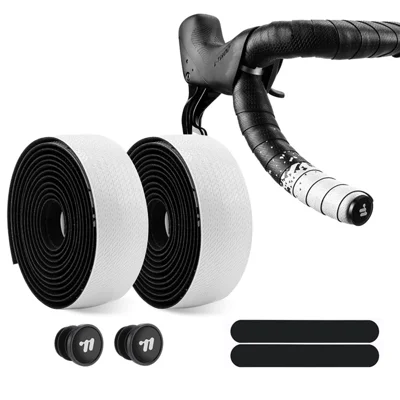 WEST BIKING YP0804093 1 Pair Bicycle Handlebar Tape Gradient PU + EVA Anti Slip Shock Absorbing Bike Grip Straps - Black White Gradient