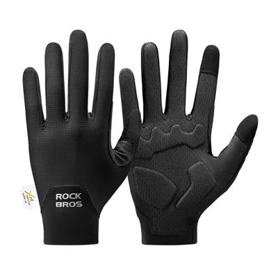 ROCKBROS Cycling Gloves Shock Absorbing Touchscreen Mittens for Road Mountain Bike, 16310011 S403-1 16310011001 - Black S