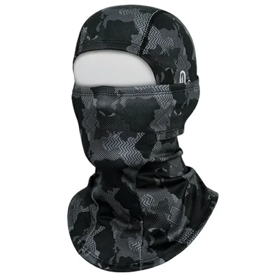 Autumn Winter Ski Cycling Full Face Mask Neck Warmer Motorcycle Helmet Liner Balaclava - Black Camouflage / Adult