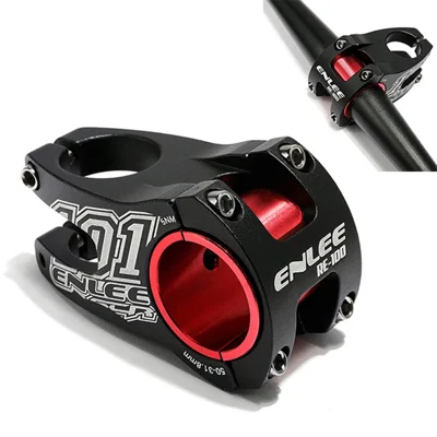 ENLEE 31.8-35 x 50 mm Tallo de Bicicleta de Aleación de Aluminio Bicicleta de Montaña Tallo Hueco MTB Piezas de Bicicleta de Altura de Tallo de Ciclismo - Negro
