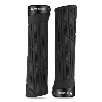 WEST BIKING YP0804063 Un par de empuñaduras de manillar de bicicleta antideslizantes, cubierta de empuñadura de manillar de bicicleta para bicicleta de montaña, scooter, bicicleta de carretera, BMX - Negro