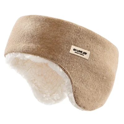 GOLOVEJOY DEZ38 Men Women Winter Warm Earmuffs Outdoor Sports Windproof Furry Ear Protection Headband - Khaki