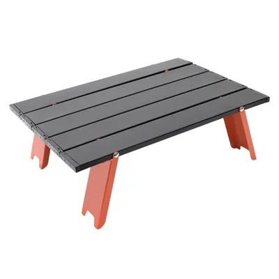 Mesa de camping al aire libre AOTU, de aleación de aluminio ultraligera y plegable - Negro Rojo