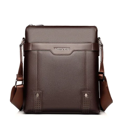 WEIXIER 18067 Multi-pockets Zippered Design PU Leather Crossbody Shoulder Bag - Brown