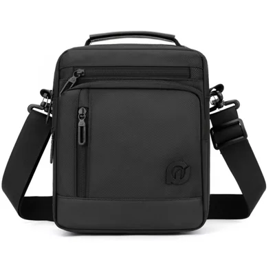 WEPOWER 2134 Men Single Shoulder Messenger Bag Waterproof Nylon Crossbody Bag, 20x8x25cm - Black
