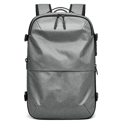 OUTWALK 7705 Compression Travel Backpack Oxford Cloth Men's Laptop Bag Daypack - Light Grey