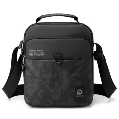 WEPOWER 1787 Men's Crossbody Bag Briefcase Daypack Nylon Messenger Bag - Black