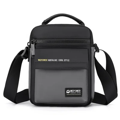 WEPOWER 58 Men Casual Messenger Bag Nylon Single Shoulder Crossbody Bag, Size S - Grey