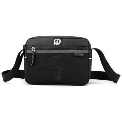 WEPOWER 0232 Men Casual Crossbody Messenger Bag Nylon Waterproof Outdoor Shoulder Bag - Black