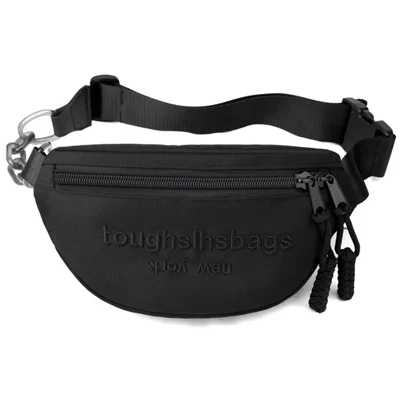 TOUGH SLHS 846 Unisex Casual Crossbody Bag Nylon Waterproof Single Shoulder Bag, Size S - Black