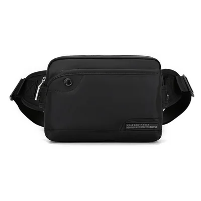 WEPOWER 999-16 Stylish Casual Men Chest Bag Waist Pack Waterproof Nylon Single Shoulder Bag - Black
