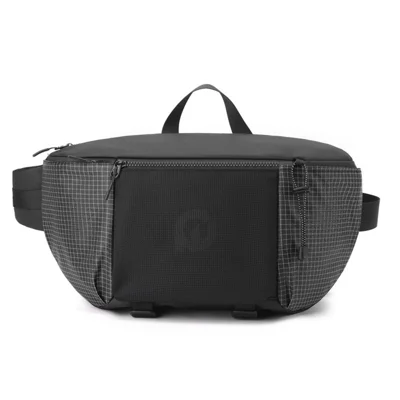 WEPOWER 6630 Large Capacity Waterproof Nylon Waist Pack Unisex Crossbody Single Shoulder Bag - Black