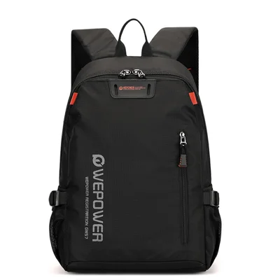 WEPOWER 2316 Large Capacity Backpack Waterproof Nylon School Bag Outdoor Sports Daypack - Black