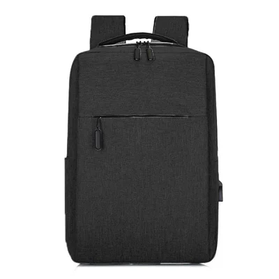 Large Capacity Backpack Unisex Korean Style Outdoor Travel Oxford Cloth Dual Shoulder Bag with USB Port - Black