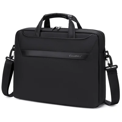 COOLBELL CB-2128 15.6 Inch Laptop Bag Single Shoulder Messenger Bag Shockproof Waterproof Business Briefcase - Black