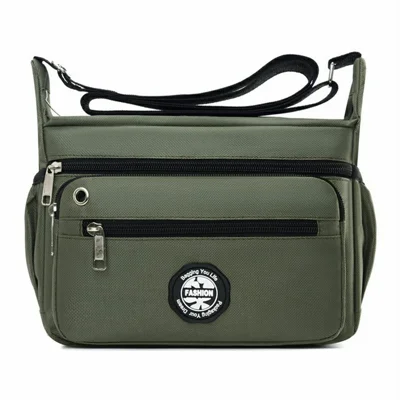 Oxford Fabric Messenger Bag Men Commute Casual Crossbody Single Shoulder Bag - Green