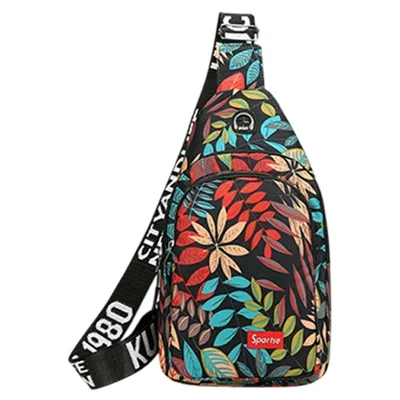 Stylish Crossbody Chest Bag Unisex Nylon Single Shoulder Sling Pack, Large Size 30x16x6cm - Black