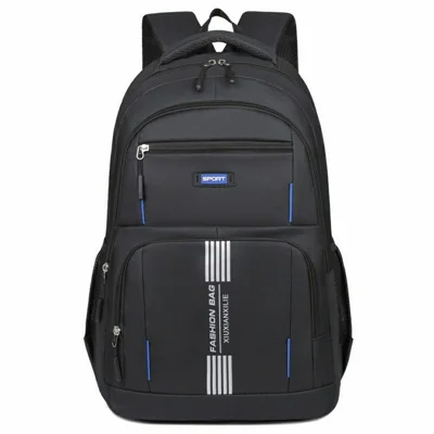 Large Capacity Business Laptop Backpack Oxford Cloth Travel Luggage Bag Students Double Shoulder Pack - Black