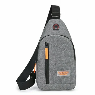 Chest Bag for Men Outdoor Crossbody Bag Multifunctional Sports Casual Shoulder Pack - Grey