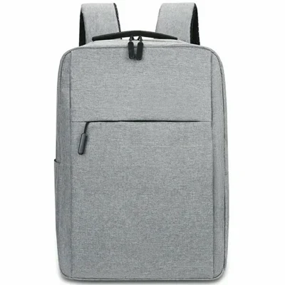 Large Capacity Men Shoulder Bag Canvas Schoolbag Business Laptop Backpack (Without USB Port) - Grey