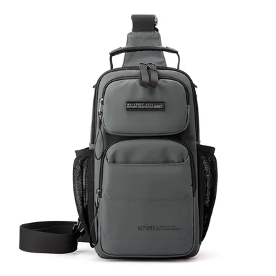 WEPOWER 999-15 Men Chest Bag Casual Commuting Nylon Crossbody Sling Pack Backpack - Grey
