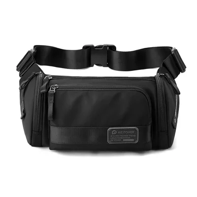 WEPOWER 1863 Outdoor Sports Waist Bag for Men Waterproof Multifunctional Crossbody Pack with Quick Release Buckle - Black