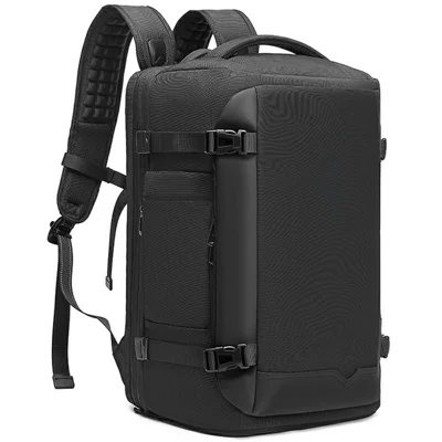EURCOOL 693CC Expandable Business Travel Backpack Waterproof Nylon Large Capacity 17 Inch Laptop Bag