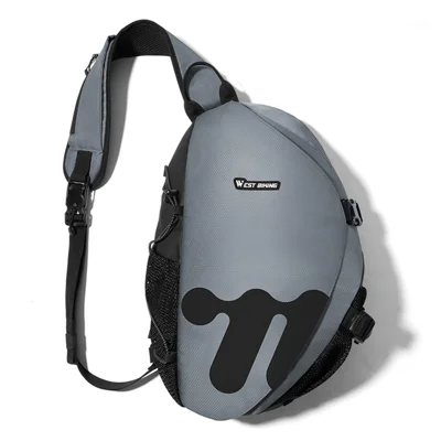 WEST BIKING YP0707409 Outdoor Cycling Crossbody Bag Waterproof Reflective Shoulder Bag for 11 Inch Tablet - Grey