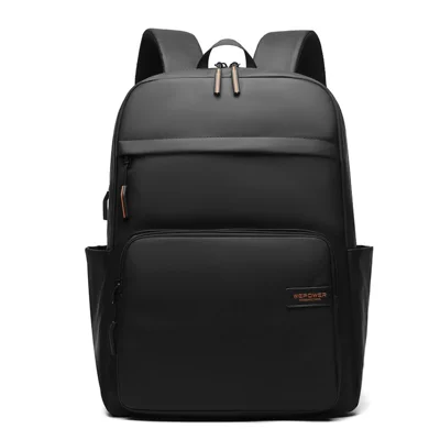 WEPOWER 3433 Business Commuter Backpack Men Large Capacity Waterproof Laptop Bag Travel Rucksack - Black