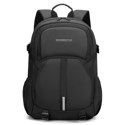 WEPOWER 1690-03 Men Large Capacity Backpack Commuter Laptop Bag Casual Business Rucksack - Black