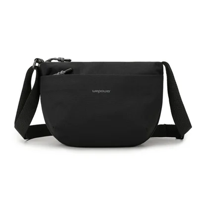 WEPOWER 2205 Casual Nylon Crossbody Bag Travel Commute Shoulder Pack for Men Women - Black